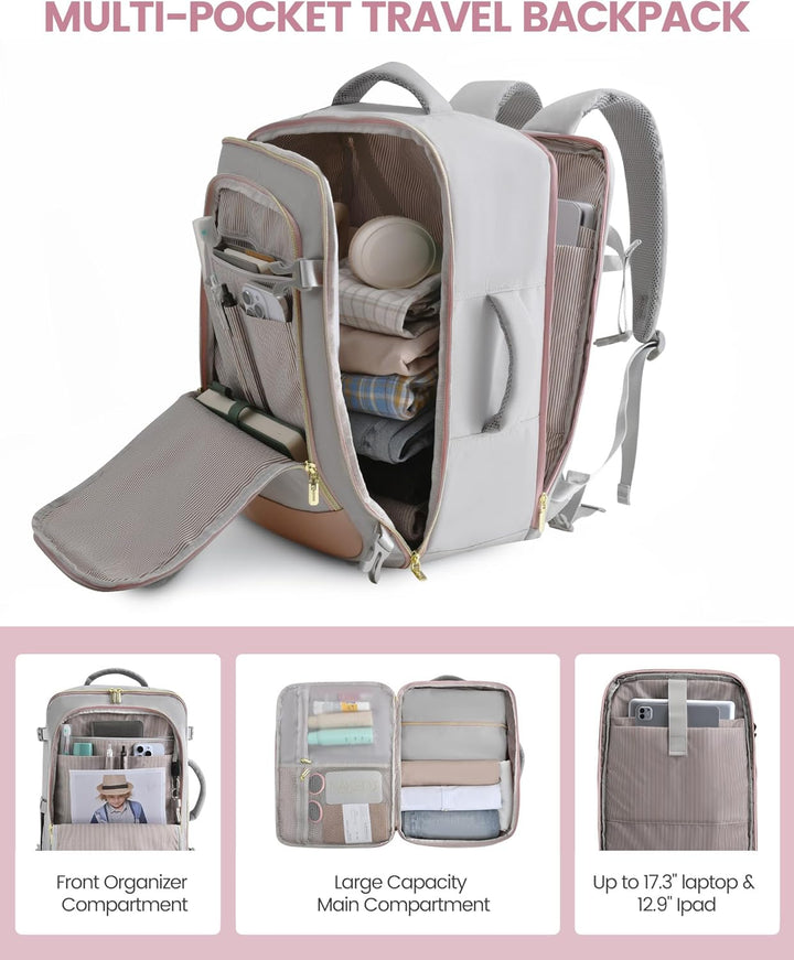 LOVEVOOK: Mochila de viaje para mujer, mochila de 40L para llevar e...