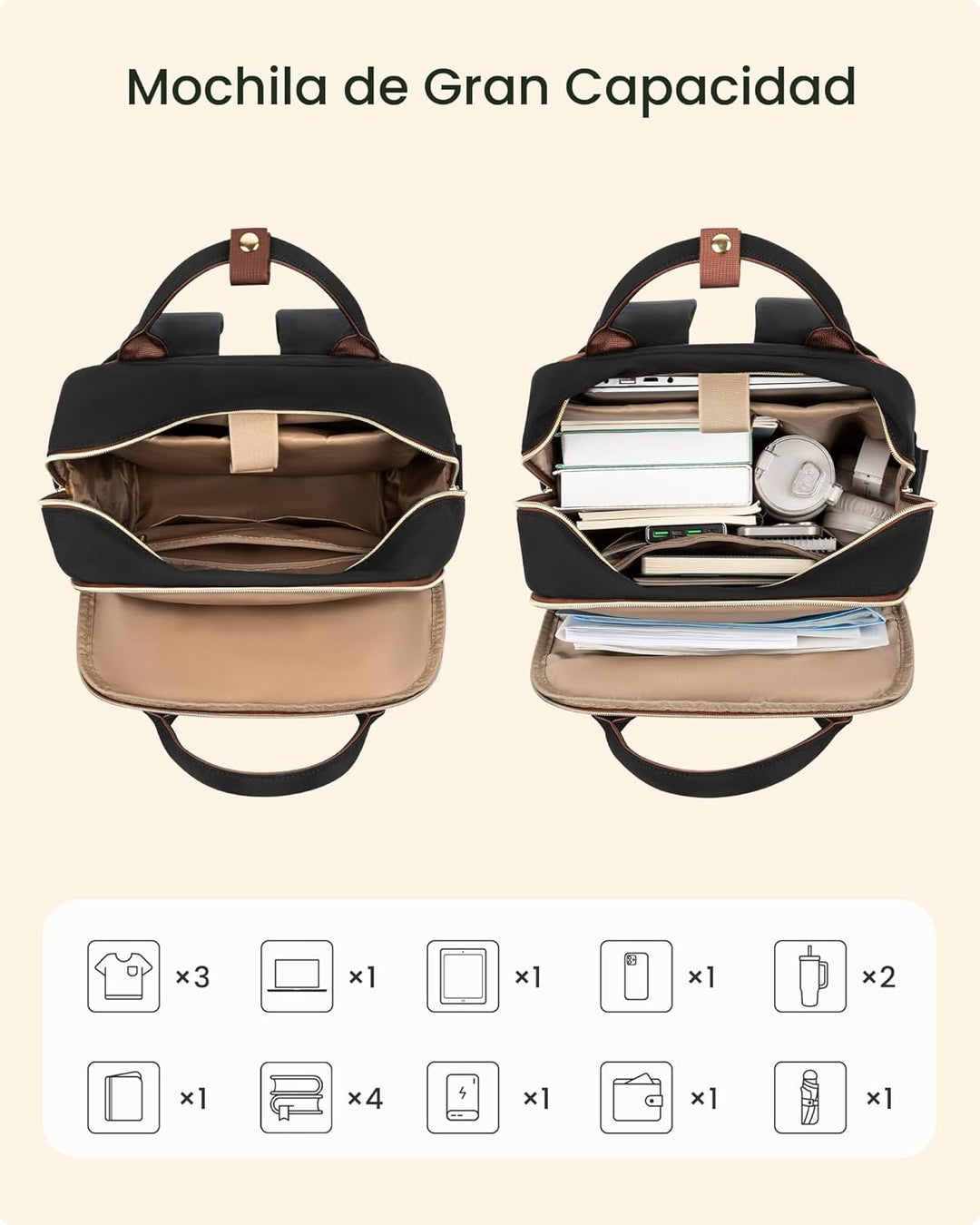 LOVEVOOK - Mochila para laptop para mujeres con bolsillo gigante pa...