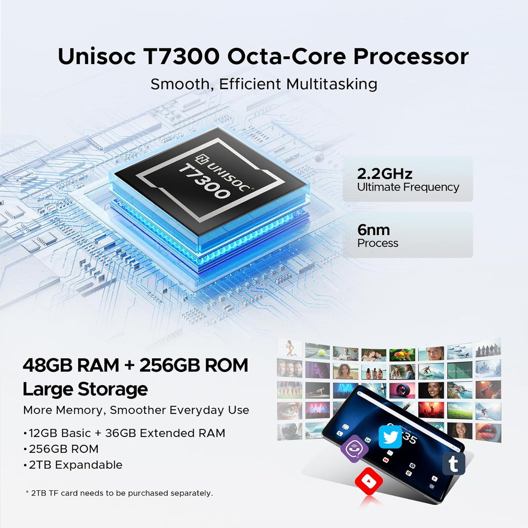 POPUX Tablet Android 12 Pulgadas 2.4K 120Hz, P12 Pro Android 16 Tab...