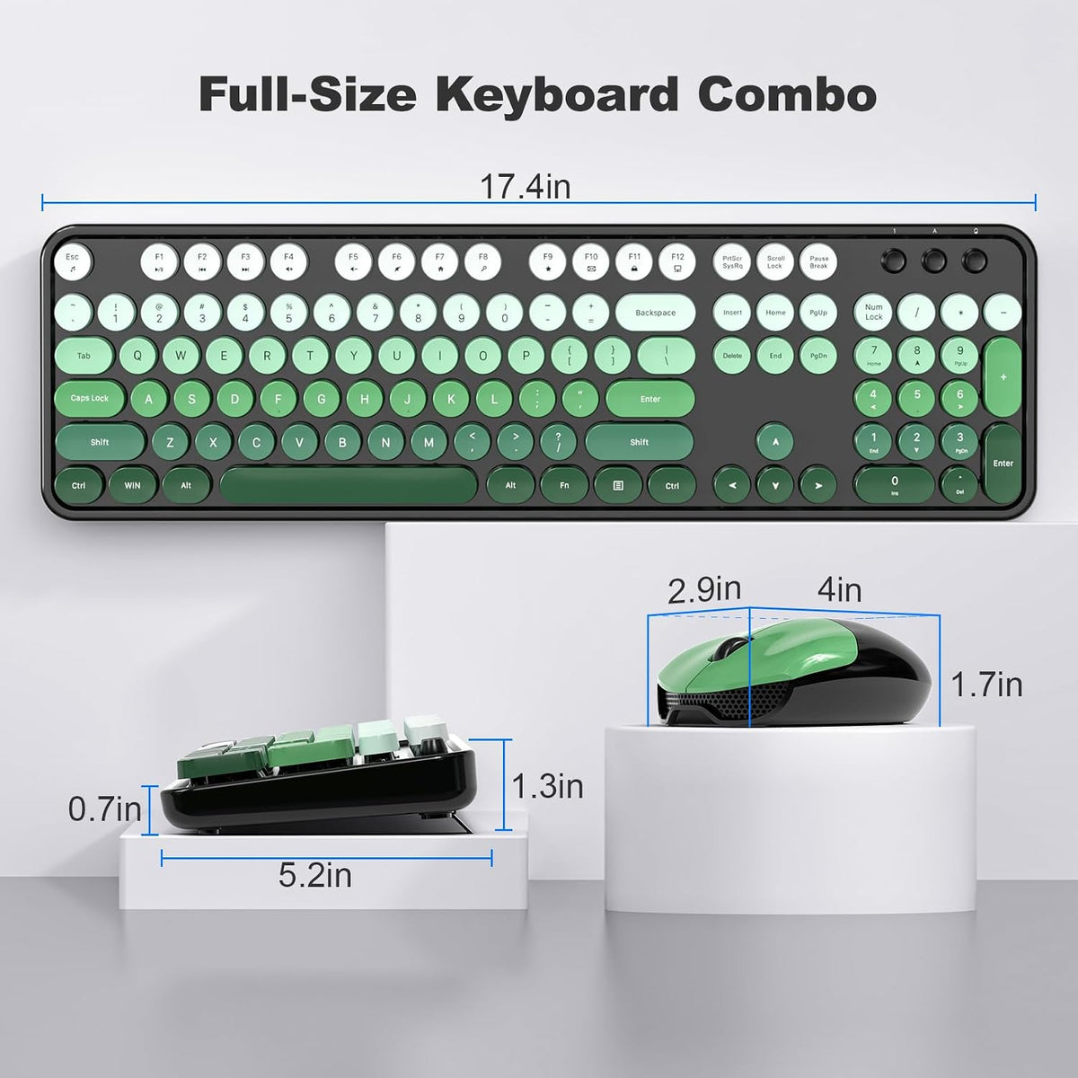 SQMD Combo de teclado y ratón inalámbricos, teclado de máquina de e...