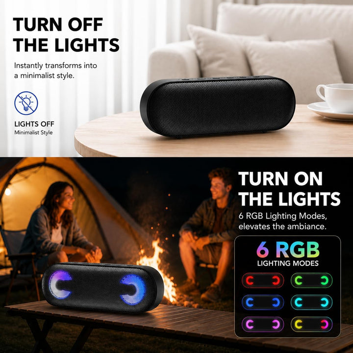 IKT Altavoz Bluetooth portátil con luces x días festivos\/rellenos...