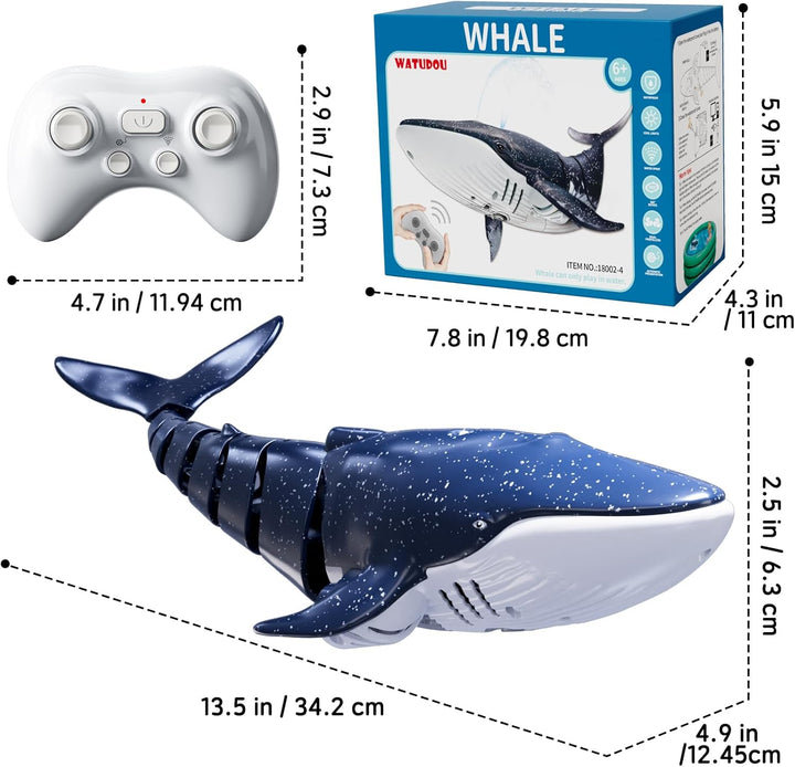 Juguetes de tiburón ballena con control remoto para niños, escala 1...