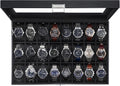 ProCase Caja de reloj para hombre, vitrina de 24 ranuras con tapa de vidrio