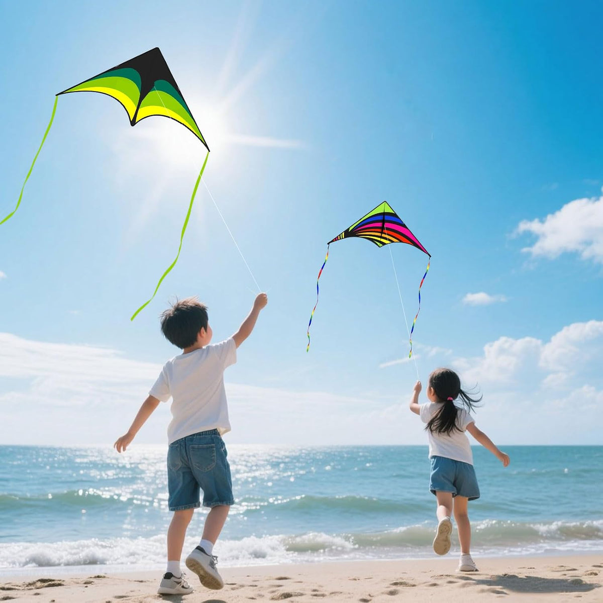 Mint's Colorful Life - Cometa Delta para niños y adultos, cometa extremadamente fácil de volar, las mejores cometas para principiantes