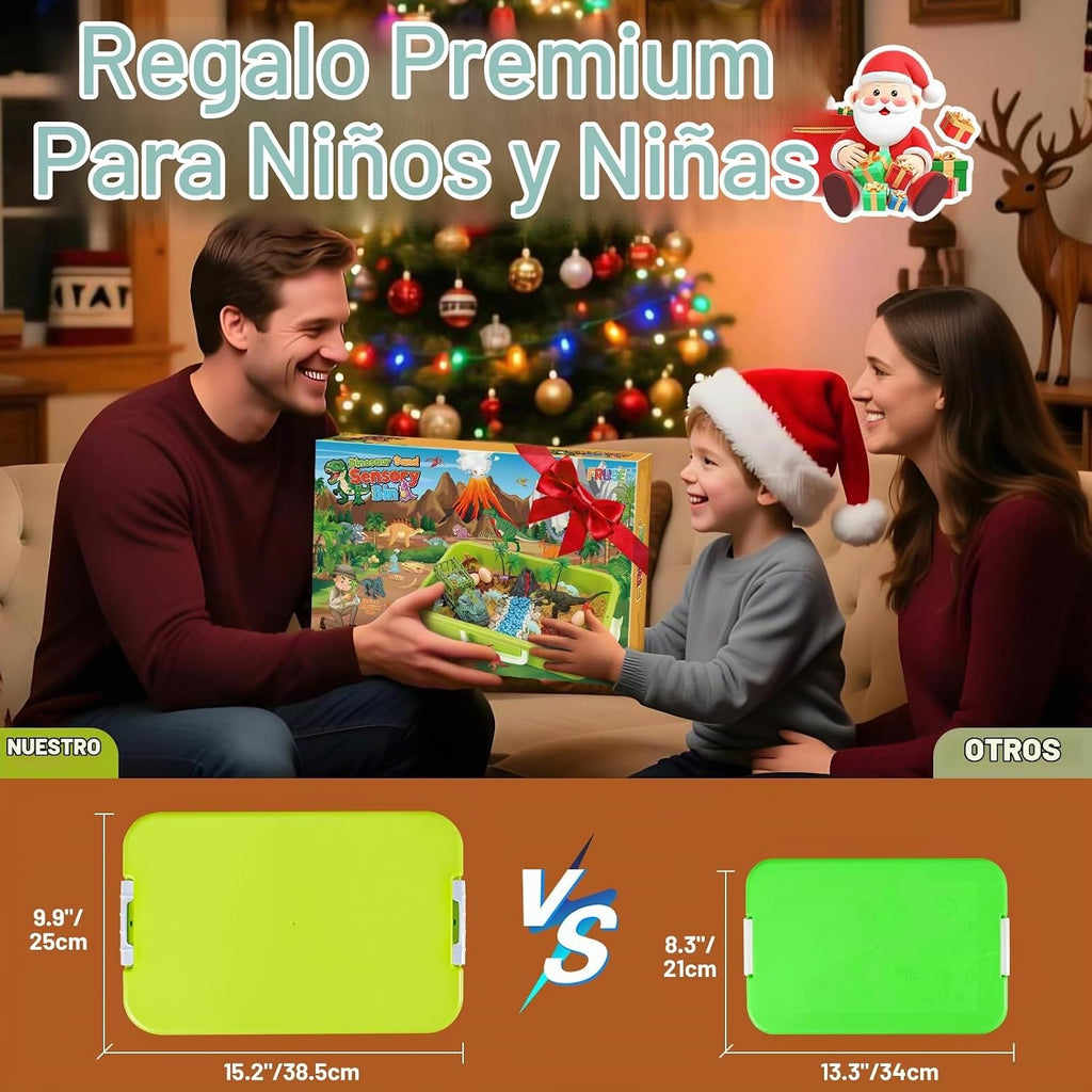 FRUSE Kit de Arena Sensorial de Dinosaurios, Arena para Cubeta Sensorial, Juguetes de Dinosaurios para Niños