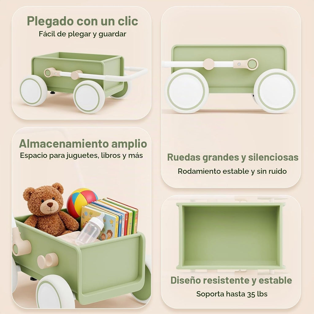 Andador de empuje para bebés con ruedas, juguete para bebés de 6