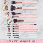 Niré Beauty 15 Piezas Pinceles de Maquillaje Rosa Galardonados