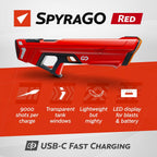 SPYRA Pistola de Agua Eléctrica, Lanzador de Agua Exterior con Pantalla LED, Rojo