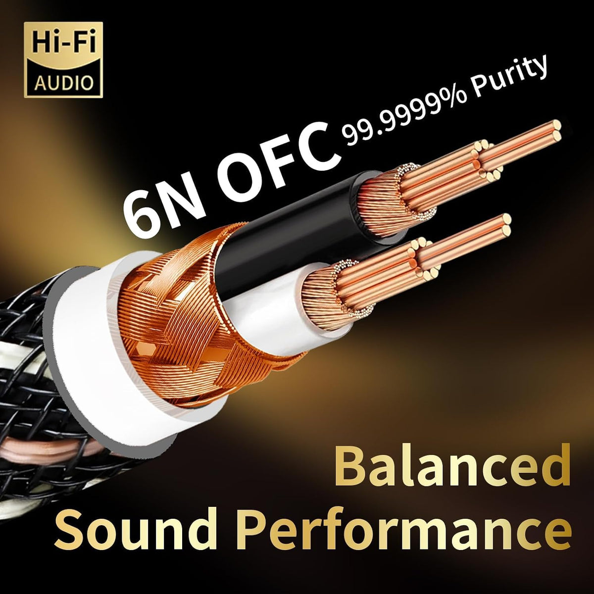 Audiophile - Cable de audio HiFi de 0.1 in, cable auxiliar de 3,28
