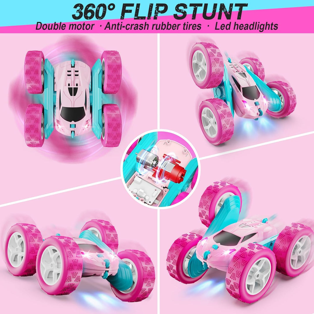 QUNREDA Coches RC, Coche de Control Remoto Rosa para Niñas, 2.4 GHZ...