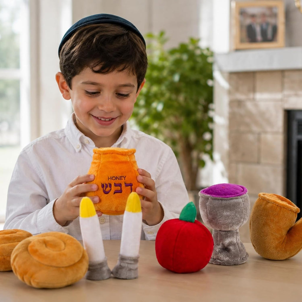 Rite Lite My Soft Rosh Hashanah - Juego de regalo de Año Nuevo judío, regalos de fiesta de Shana Tova, caja de juego de felpa divertida y educativa, regalo de anfitriona de Judaica, ideal para jugar