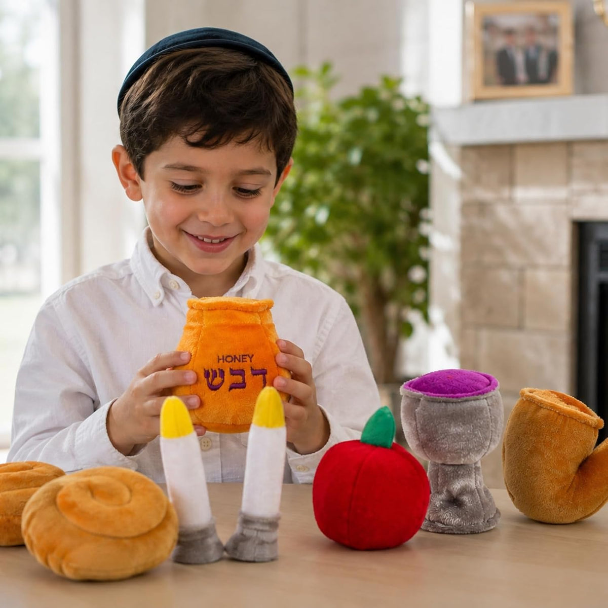 Rite Lite My Soft Rosh Hashanah - Juego de regalo de Año Nuevo judío, regalos de fiesta de Shana Tova, caja de juego de felpa divertida y educativa, regalo de anfitriona de Judaica, ideal para jugar