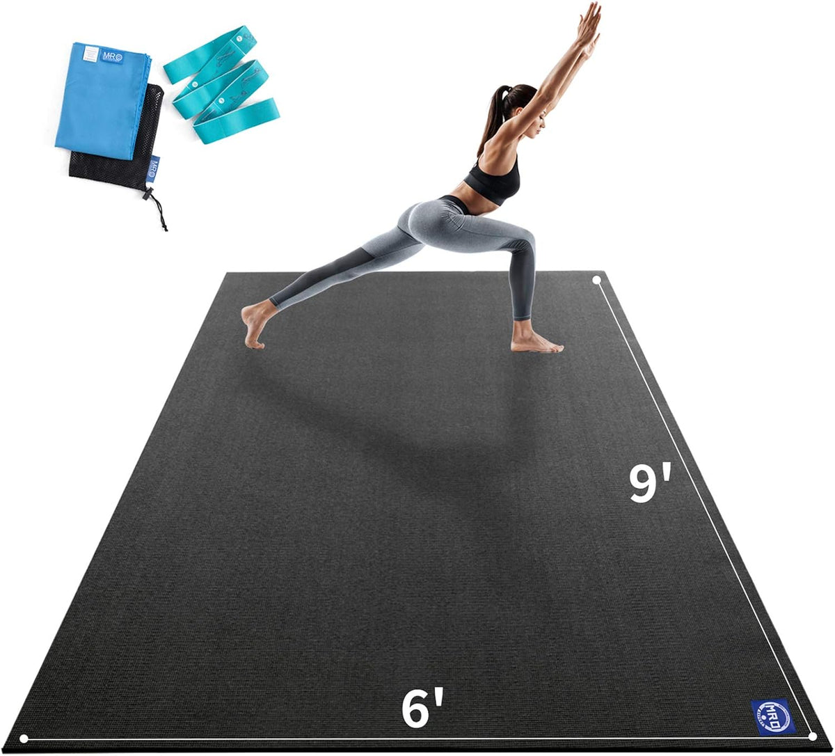 Extra Large Yoga Mat, 12'x6'/9'x6'/7'x5'/6'x4' (9MM)