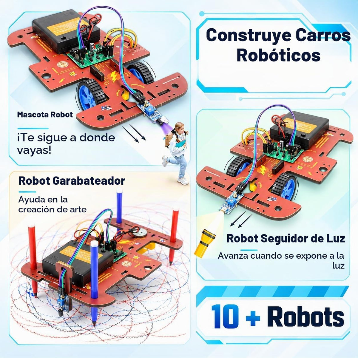 Butterfly EduFields Kit de Robótica y Electrónica STEM 10 en 1 para niños Ages 8-12