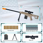Rifle de francotirador de juguete de bala suave, proyectil de espuma para expulsar pistolas de espuma realistas, dardos falsos para patio trasero, juego de disparos al aire libre para niños