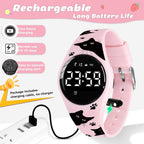 Relojes para niños y niñas, reloj deportivo digital con contador de pasos, podómetro, alarma de vibración, sin aplicación, impermeable, rastreador de fitness, reloj para niños, niñas, adolescentes