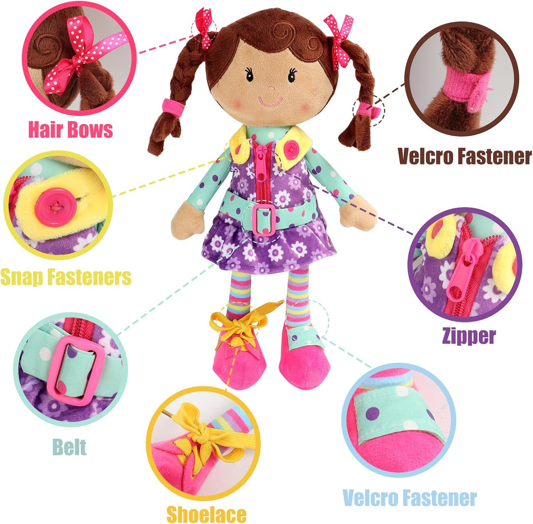 Snuggle Stuffs Sugar Snap - Muñeca de peluche para aprender a vesti...