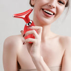 Masajeador facial con luz roja-terapia para cara y cuello, varita de esculpir cara con 7 colores (rojo)