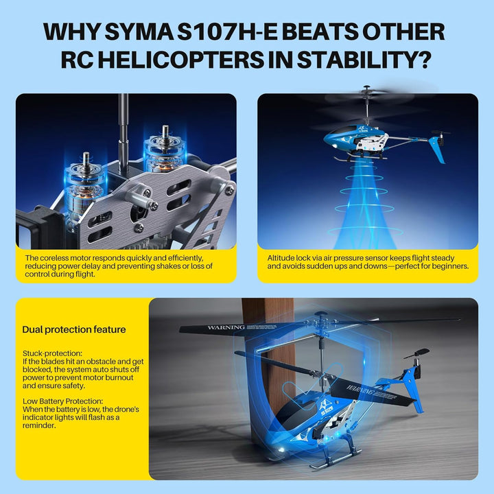 Helicóptero de control remoto SYMA, S107H-E helicóptero RC con desp...
