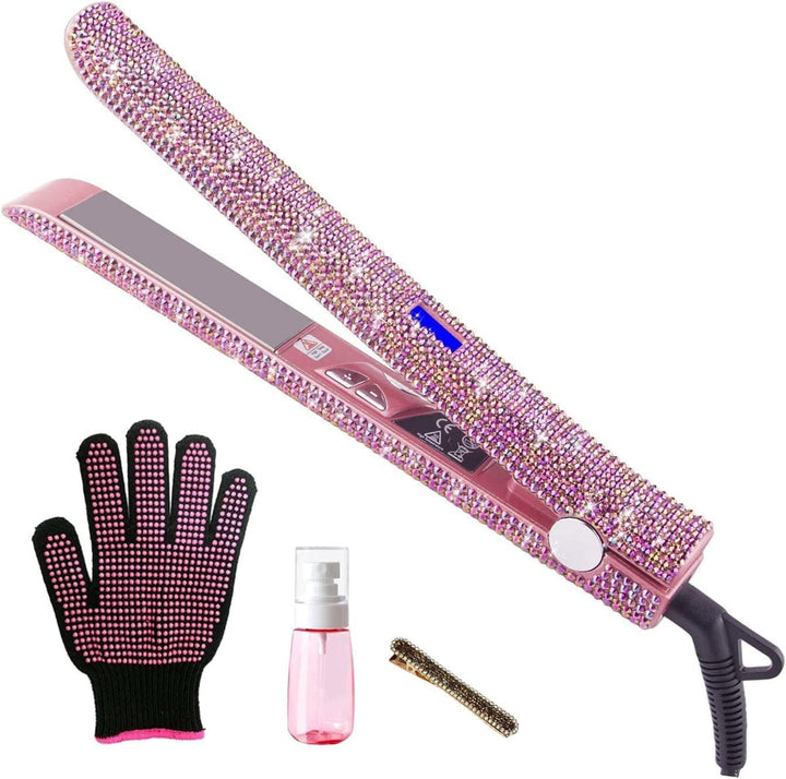 Plancha plana de cerámica con magnífico diamante de imitación de cr...