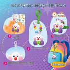 Kit de manualidades con arcilla para llaveros para niños, crea 8+ llaveros