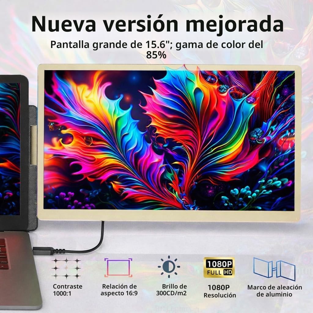 ROYY Extensor de pantalla para laptop Triple Monitor \u2013 Monitor...