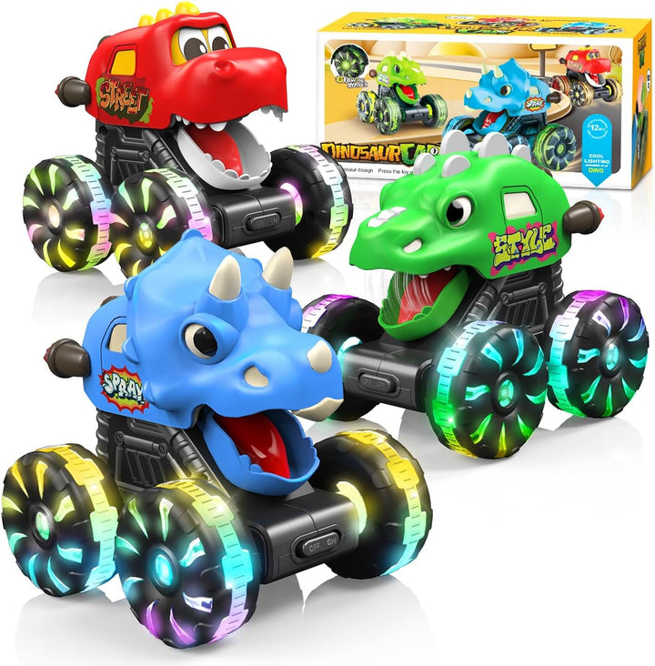 Camiones monstruo de dinosaurio para niños de 2 a 4 años: paquete d...