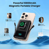 Cargador portátil magnético para iPhone con cable incorporado, banc...
