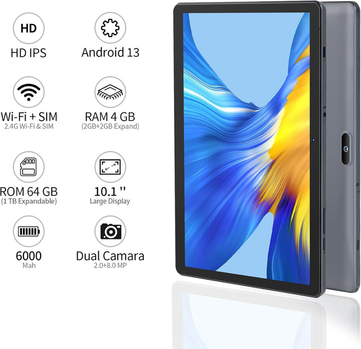 PRITOM Tablet Android de 10 pulgadas, M10, tableta Android de 64 GB...