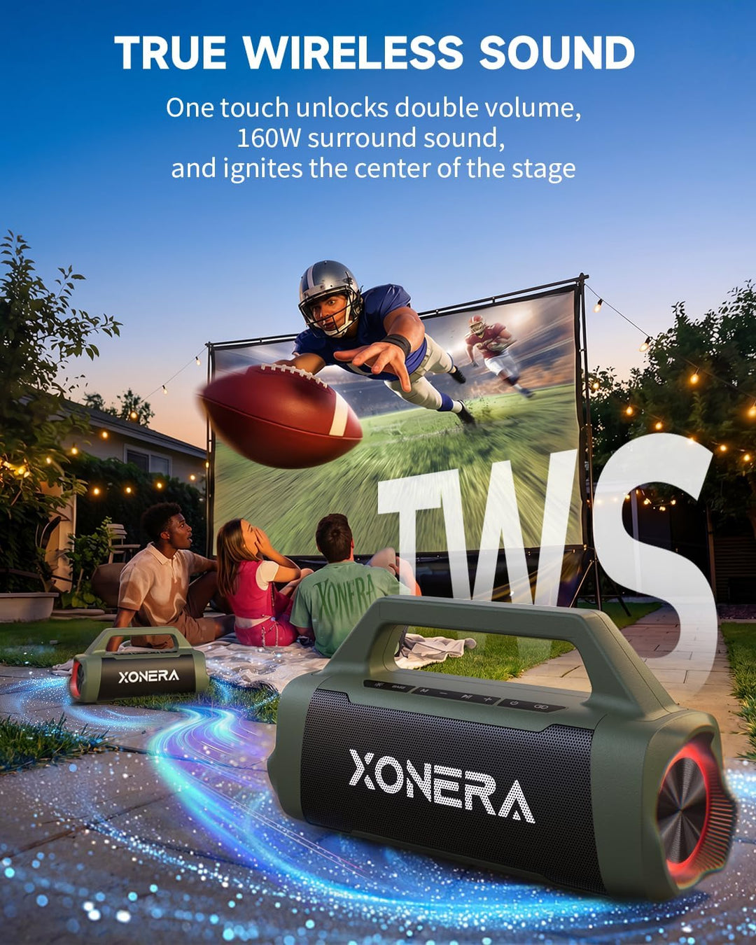 Xonera Altavoces Bluetooth inalámbricos, 80 W pico alto altavoz par...