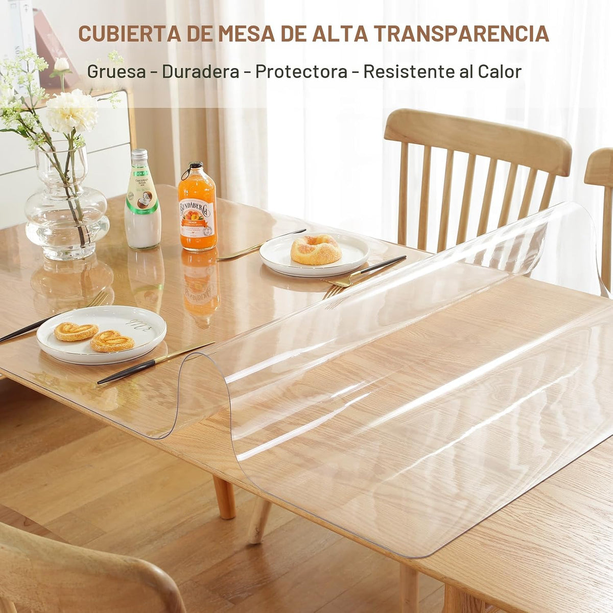 LovePads - Mantel transparente para mesa, alfombrilla de mesa, protector de mesa