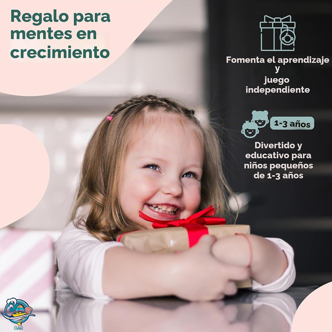 OAR Juguetes Montessori de madera para bebés y niños pequeños 1-3,...