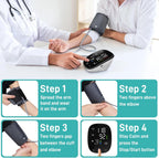 huangirl Monitor de presión arterial superior del brazo, brazalete automático de presión arterial con puño grande, monitores de presión arterial para uso doméstico