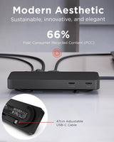 Lenovo Base de viaje USB-C de doble pantalla, 7 puertos, cable USB-...