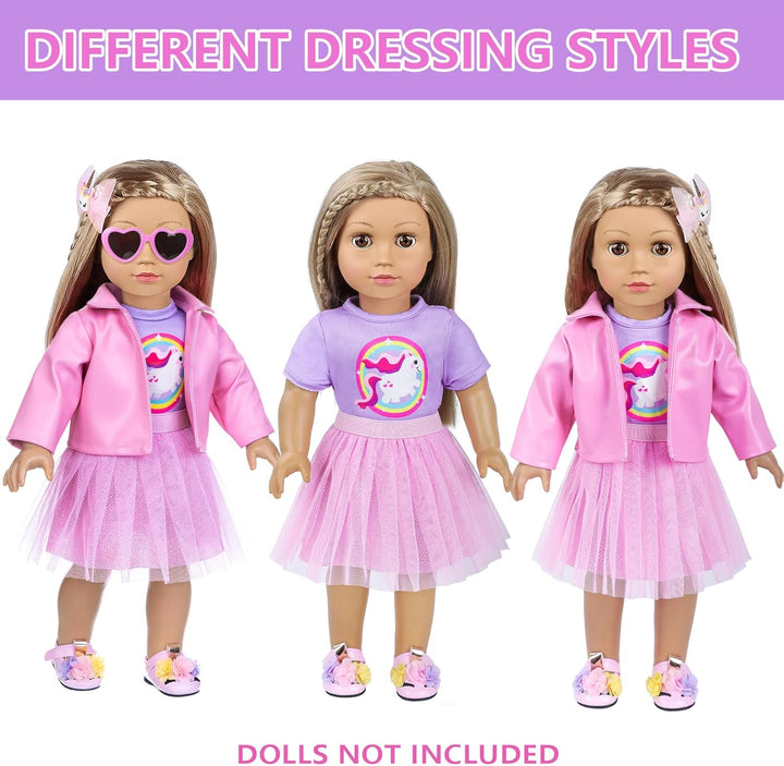 ZNTWEI American Doll - Accesorios de maquillaje y ropa de 18 pulgad...