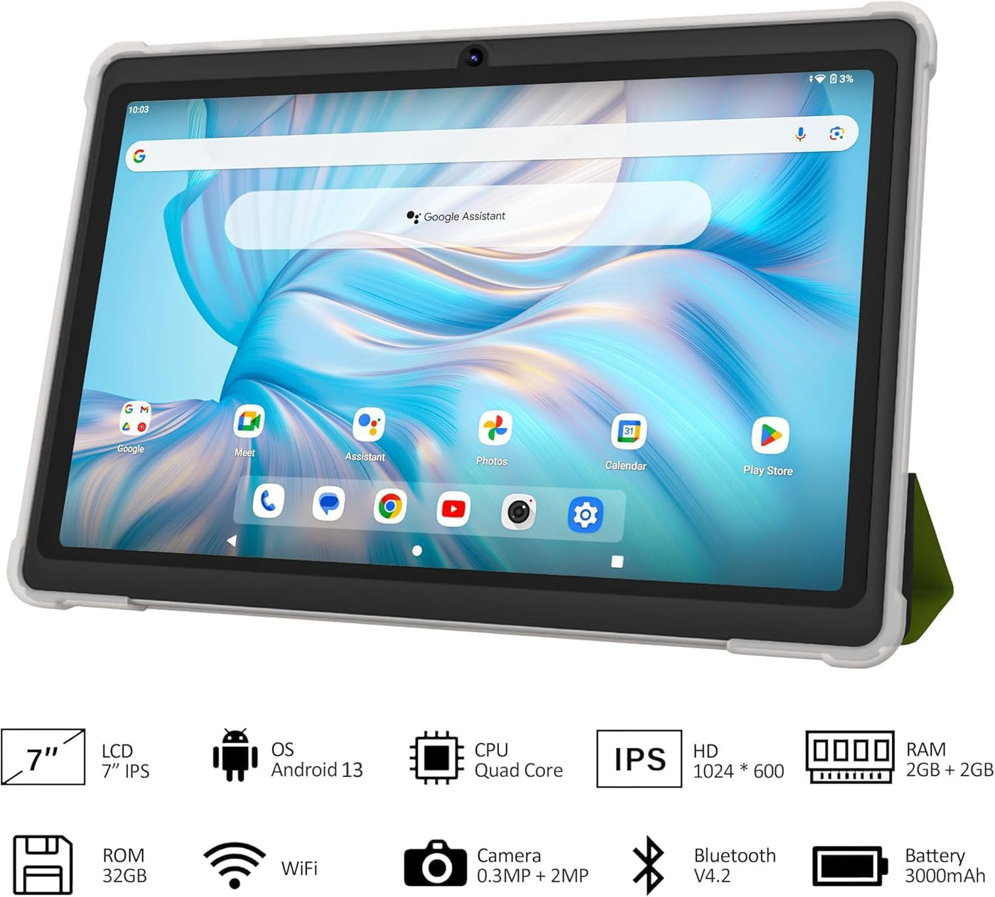 VOLENTEX Tablet de 7 pulgadas, sistema operativo Android 13 Quad Co...