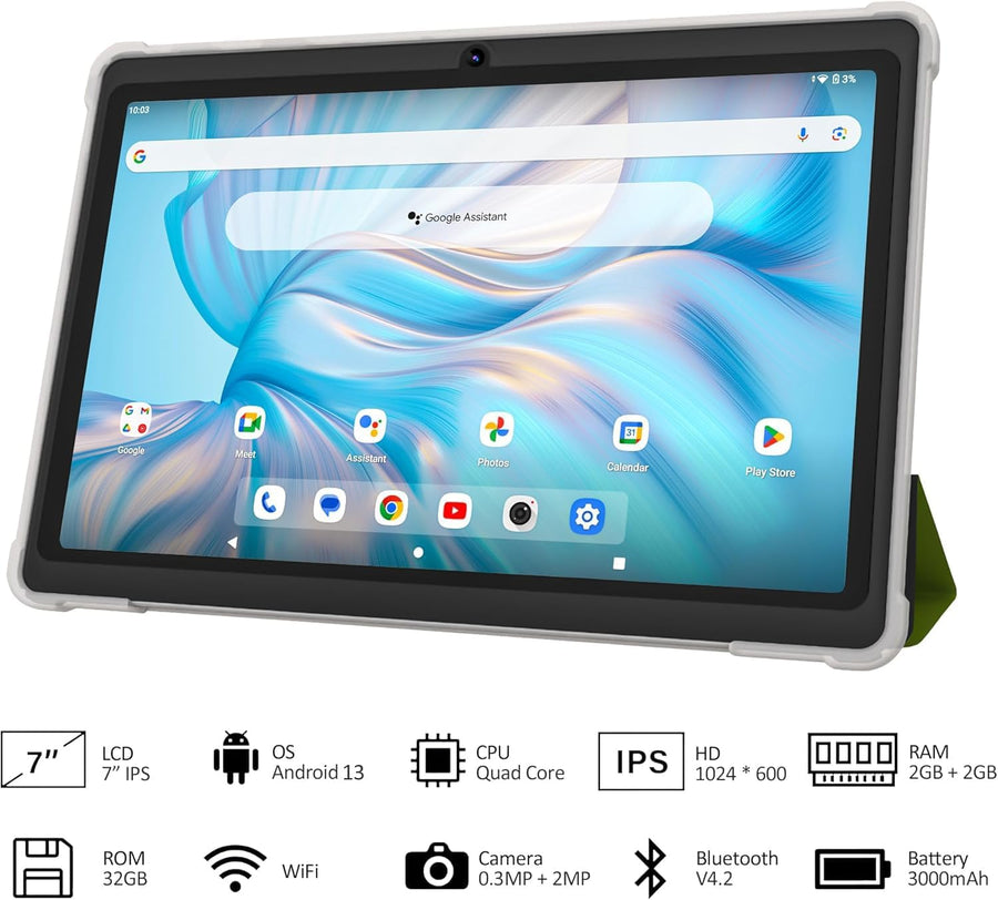 VOLENTEX Tablet de 7 pulgadas, sistema operativo Android 13 Quad Co...