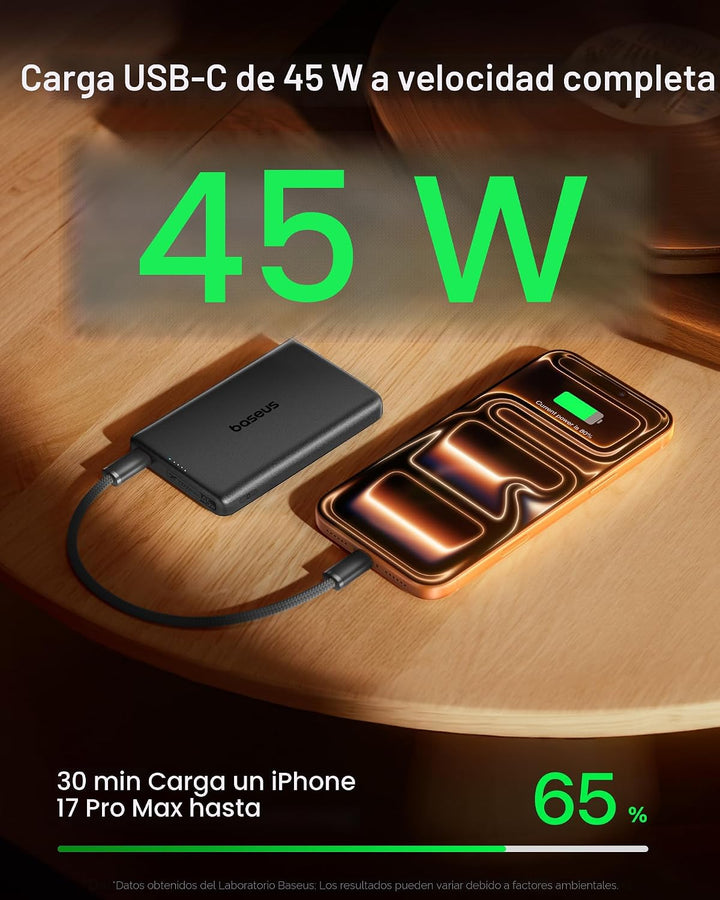 Baseus Picogo AM52 MagSafe Power Bank, Qi2.2 25W 10,000mAh cargador...