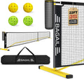 BAGAIL Portátil Set de Red de Pickleball, 22 FT Tamaño reglamentario de red de pickleball con recogedor de pelotas, 4 pelotas y bolsa de transporte, montaje fácil para exterior interior en la entrada