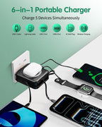 10000mAh para cargador portátil Magsafe Cables integrados y enchufe, Negro