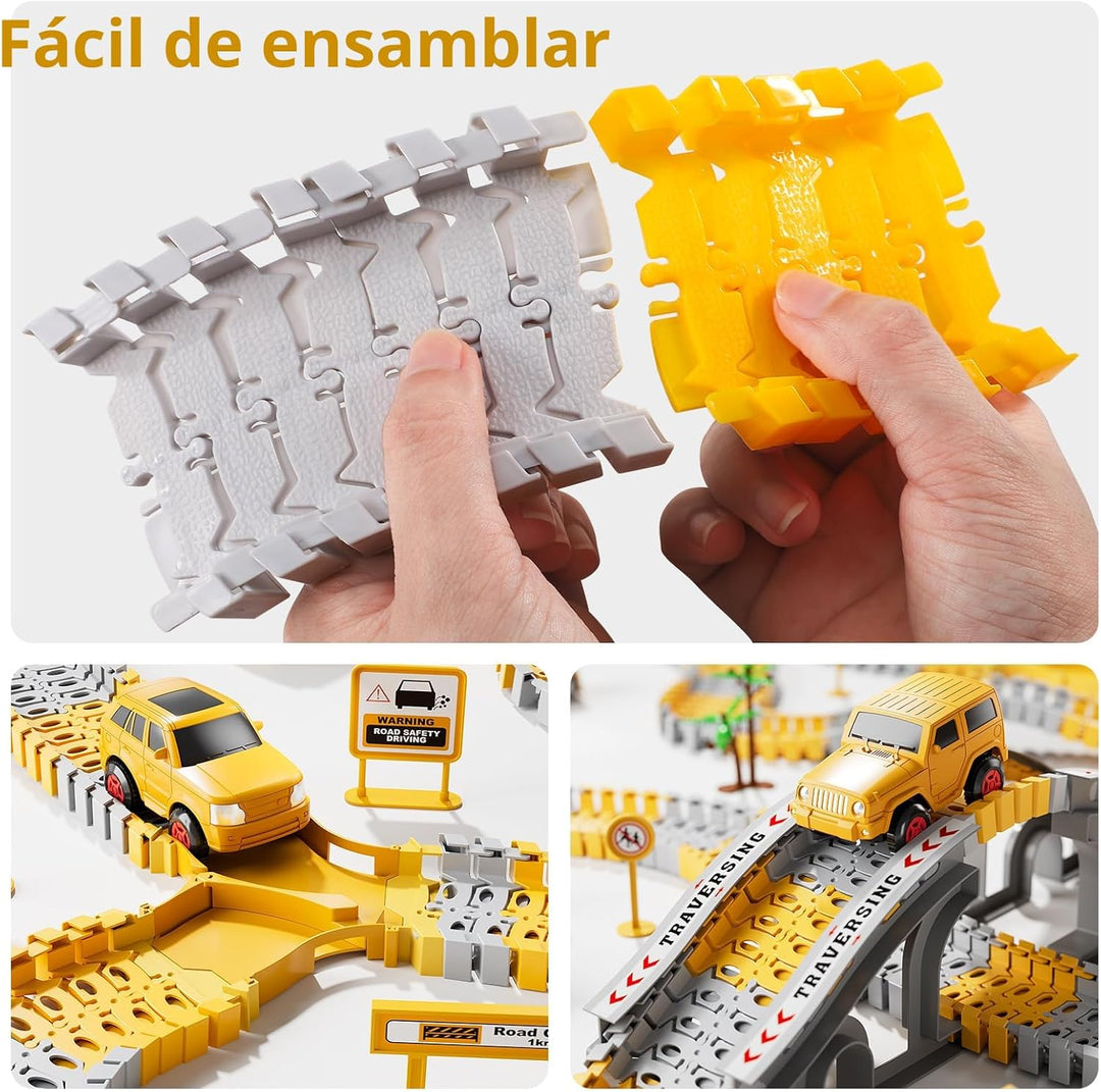 iHaHa - Juguetes de pistas de carreras de construcción para niños p...