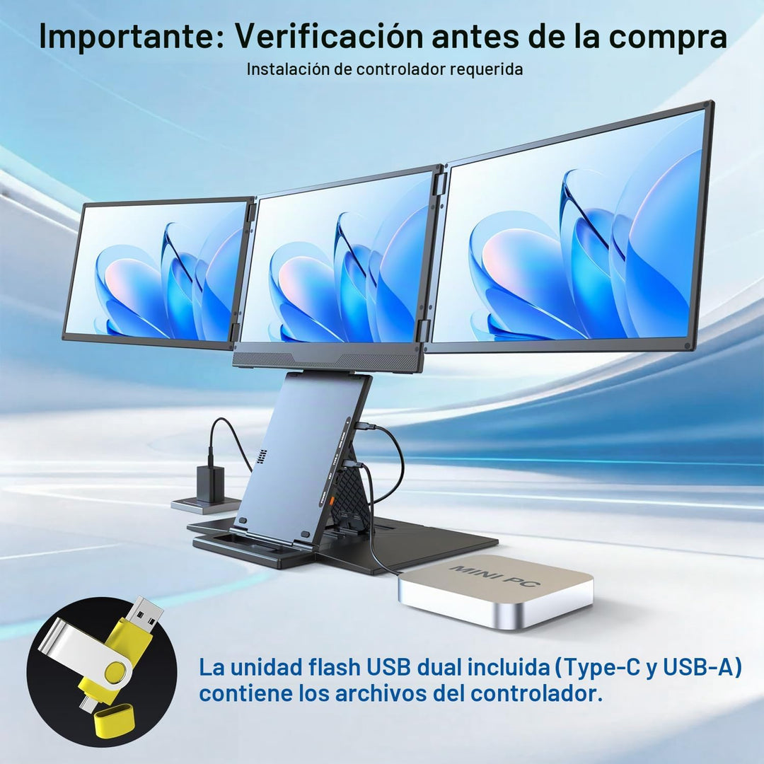 UK BONITOYS Extensor de pantalla para portátil cuádruple, monitor Q...