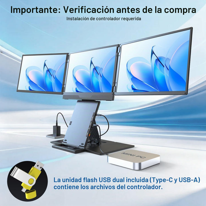 UK BONITOYS Extensor de pantalla para portátil cuádruple, monitor Q...