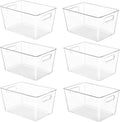 YIHONG Paquete de 6 cubos de almacenamiento transparentes, organizadores de