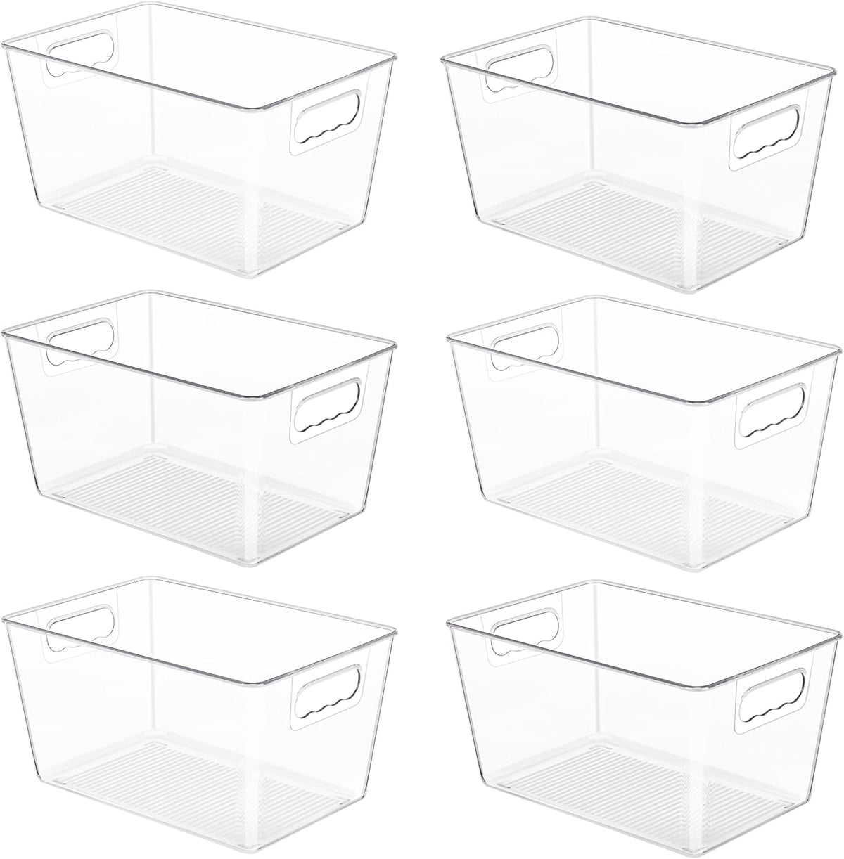 YIHONG Paquete de 6 cubos de almacenamiento transparentes, organizadores de