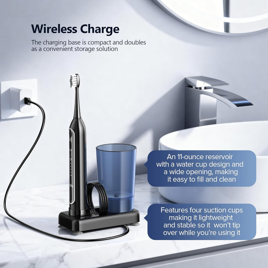 Benhip Cepillo de dientes eléctrico con hilo dental de agua combina...