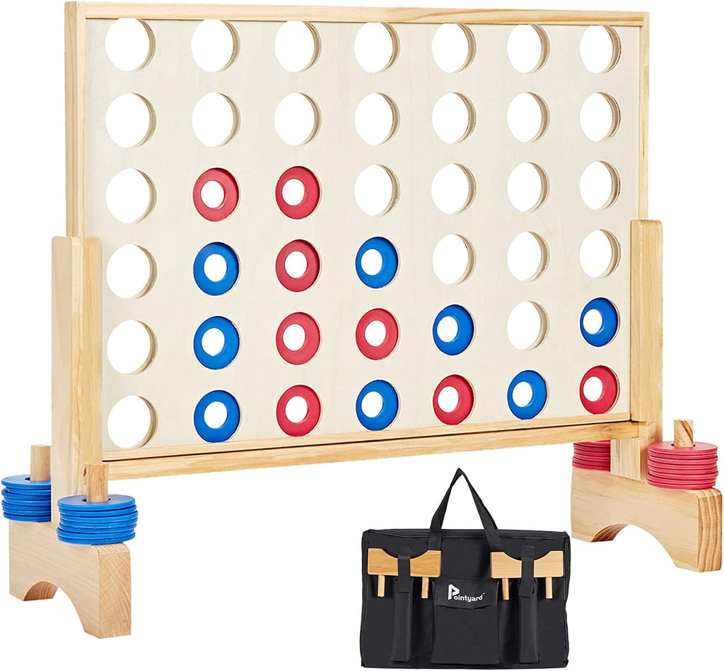 Juego gigante 4 en una fila, juego de madera de 2.8 pies para