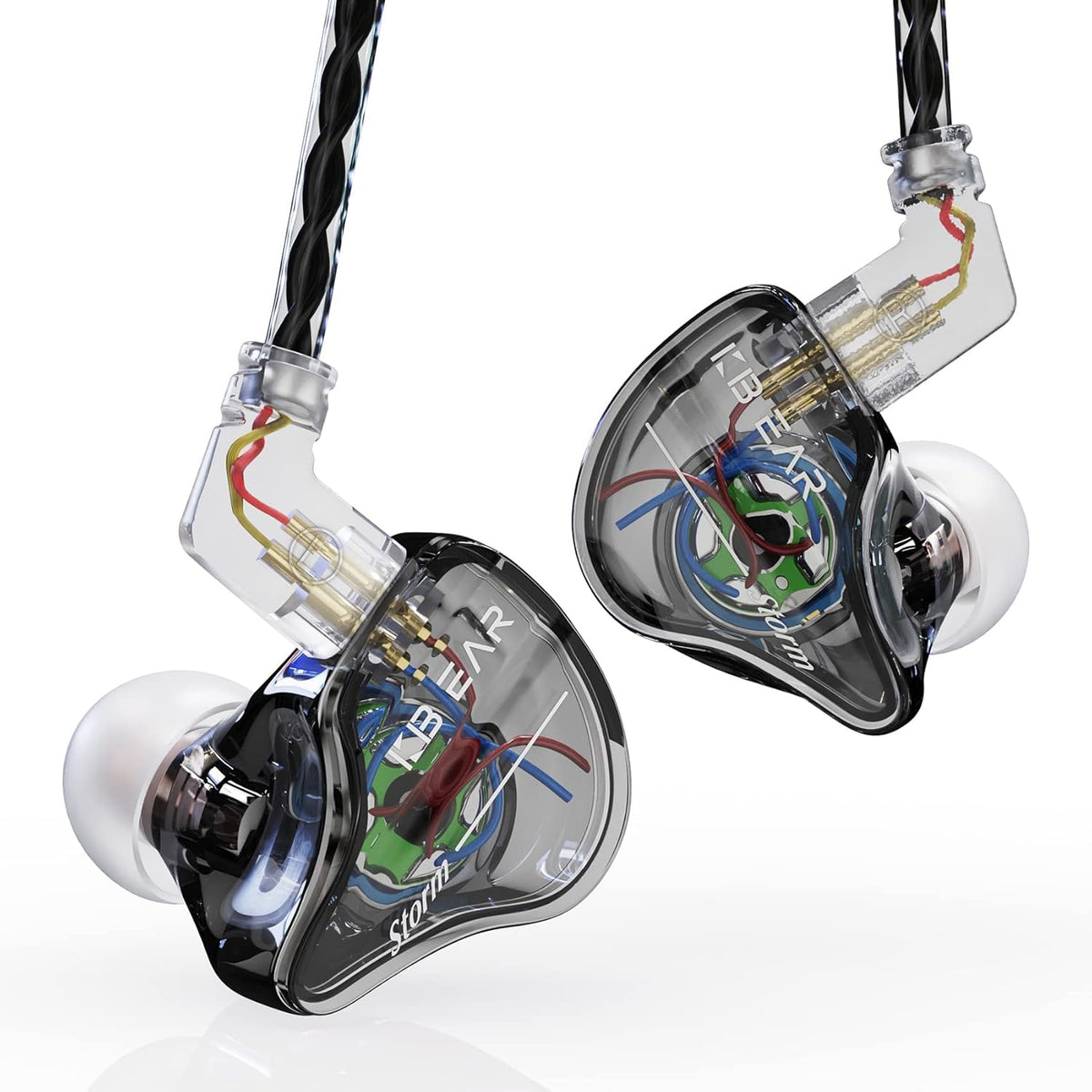 YINYOO KBEAR Storm Auriculares Intrauriculares Profesionales, Negro Storm, Sin micrófono