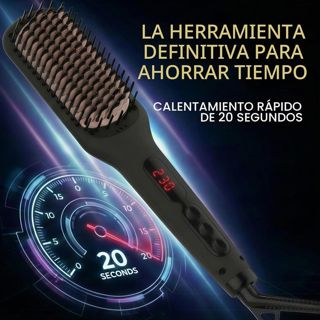 MEGAWISE - Cepillo alisador de cabello, cepillo de cerámica iónica...