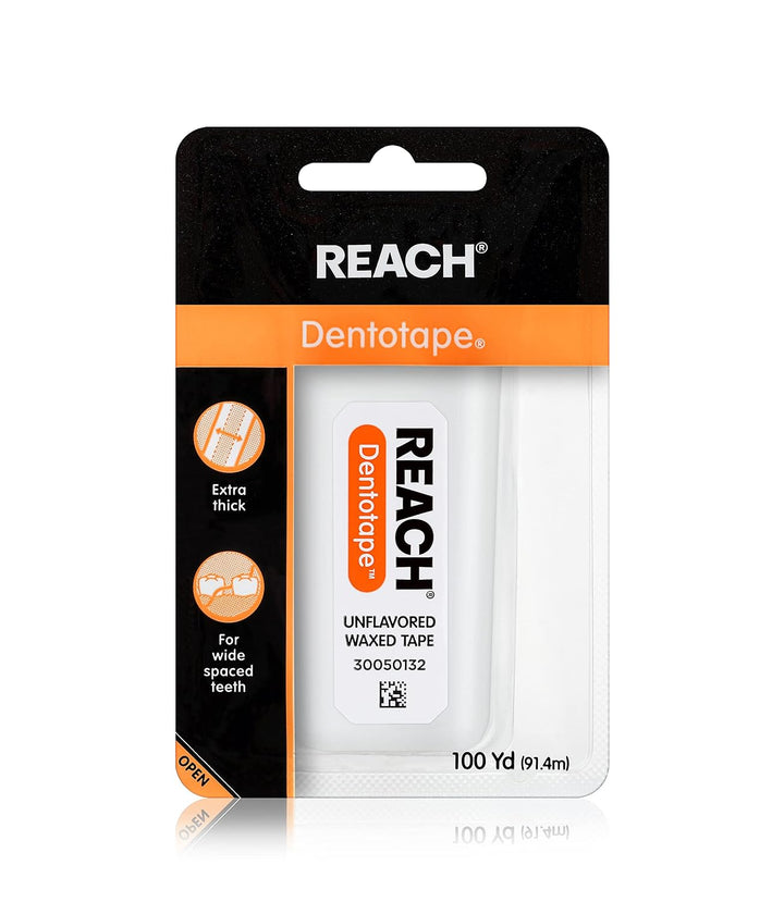 REACH Dentotape Hilo Dental Encerado, Sin Sabor, Hilo Extra Ancho,...